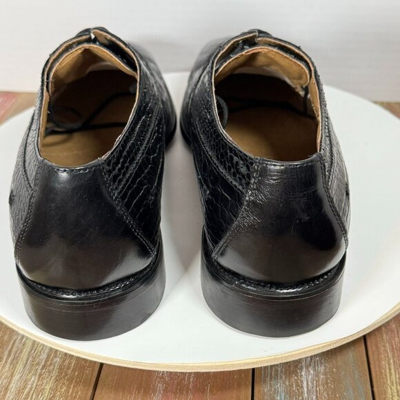 Stacy Adams Men's Genuine Snake Skin and Leather  Men's Size 12M Black Lace up D - Picture 5 of 11